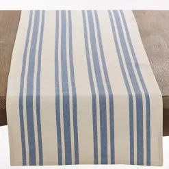 Kirklands Home Table Linens|Blue Thick Stripe Oblong Table Runner