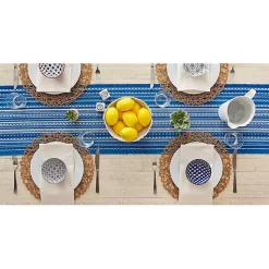 Kirklands Home Table Linens|Blue Tonal Stripe Table Runner
