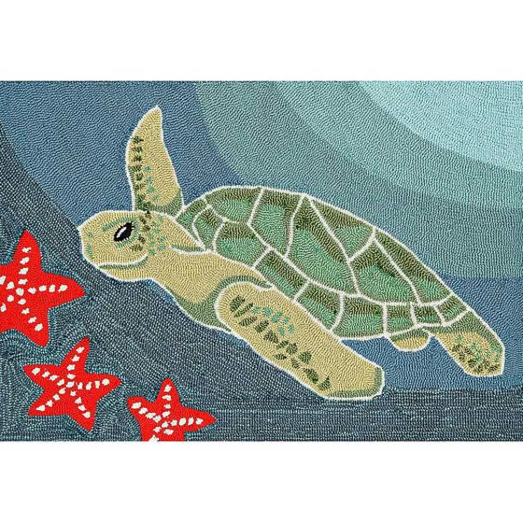 Kirklands Home Doormats|Blue Turtle Scatter Rug