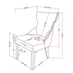 Kirklands Home Dining Chairs|Upholstered Wingback Dining Chairs, Set of 2 Blue