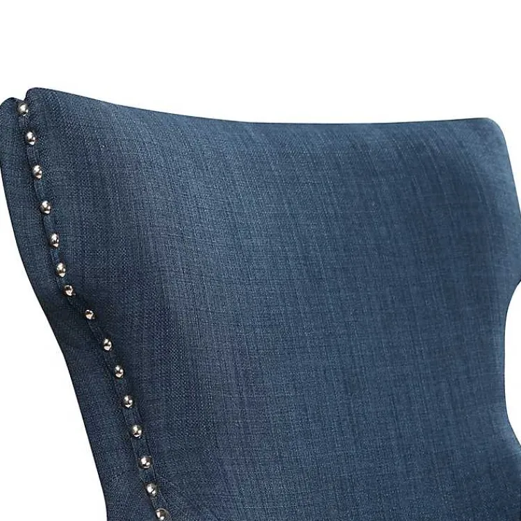 Kirklands Home Dining Chairs|Upholstered Wingback Dining Chairs, Set of 2 Blue