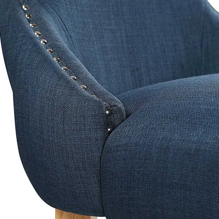 Kirklands Home Dining Chairs|Upholstered Wingback Dining Chairs, Set of 2 Blue