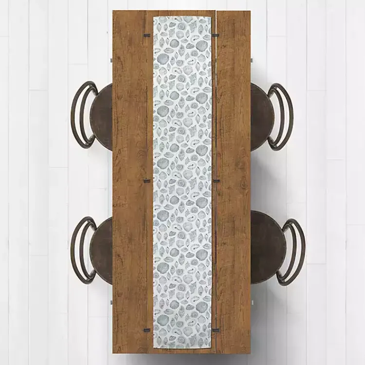 Kirklands Home Table Linens|Blue Vintage Seashells Table Runner, 90 in.