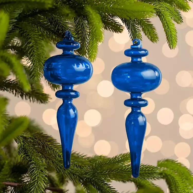 Online Vintage Teardrop Glass Ornaments, Set of 2 Christmas Ornaments