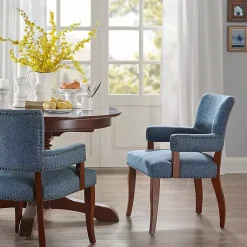 Kirklands Home Dining Chairs|Warms Nailhead Trim Dining Chair Blue