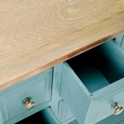 Kirklands Home Console Tables|Wood 2-Door Storage Console Table Blue