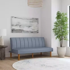 Kirklands Home Sofas & Loveseats|Woven Channel Convertible Sofa Blue