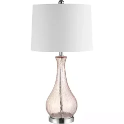 Kirklands Home Table Lamps|Blush Crackle Glass Teardrop Table Lamp Ivory