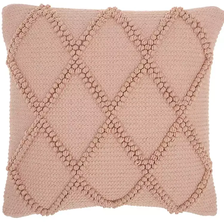 Blush Diamond Lattice Throw Pillow Pillows