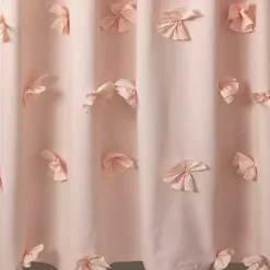Kirklands Home Shower Curtains|Blush Riley Cascading Bows Shower Curtain Pink