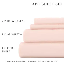 Kirklands Home Bed Sheets|Blush Ultra Soft 3-pc. Twin Sheet Set Pink