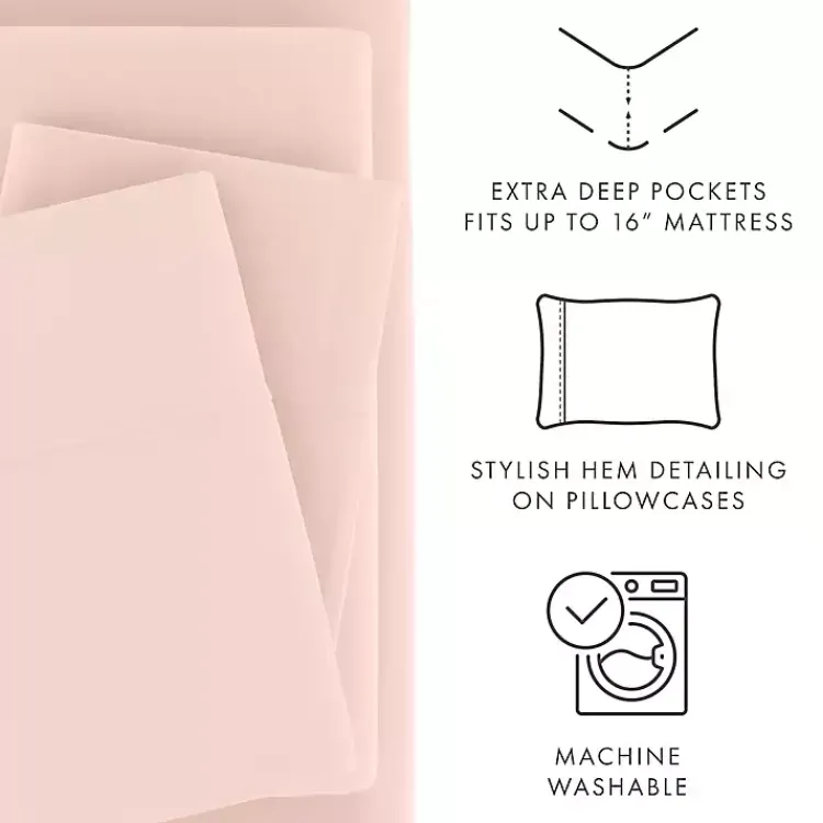 Kirklands Home Bed Sheets|Blush Ultra Soft 3-pc. Twin Sheet Set Pink