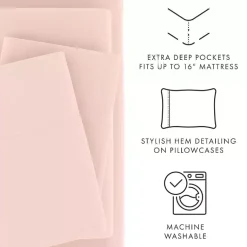 Kirklands Home Bed Sheets|Blush Ultra Soft 4-pc. Twin XL Sheet Set Pink