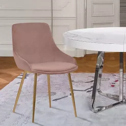 Kirklands Home Dining Chairs|Blush Velvet Heidi Dining Chair Pink