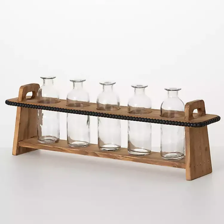 Online Bottle Vase Runner with Wooden Stand Vases