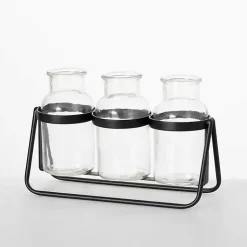 Online Bottle Vase Trio on Metal Stand Vases