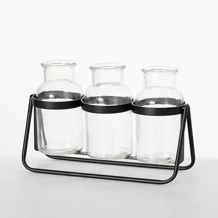 Online Bottle Vase Trio on Metal Stand Vases