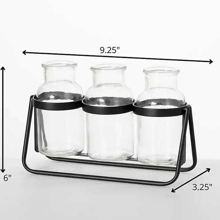 Online Bottle Vase Trio on Metal Stand Vases