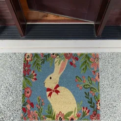 Clearance Bow Tie Bunny Floral Doormat Easter Decorations
