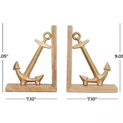 Online Brass Anchor Bookends, Set of 2 Decorative Accents