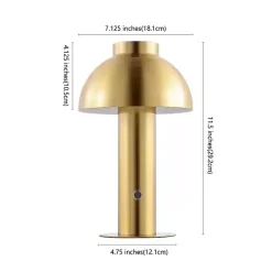 Kirklands Home Table Lamps|Brass Dome LED Cordless Table Lamp, 12 in. Gold
