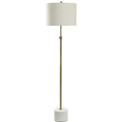 Kirklands Home Floor Lamps|Brass Lily Floor Lamp with Marble Base Gray