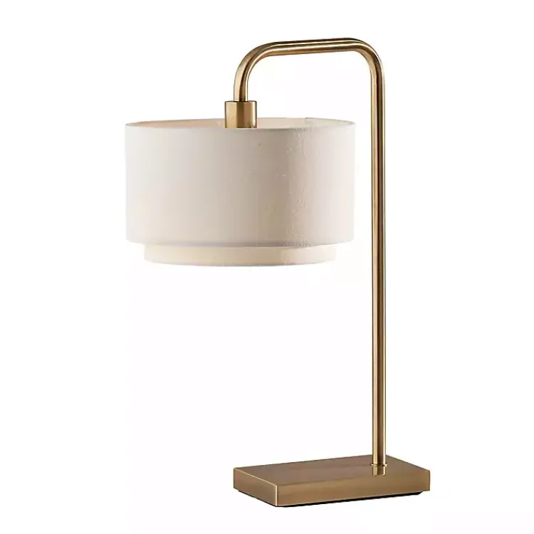 Kirklands Home Table Lamps|Brass Two-Tiered Shade Table Lamp Gold