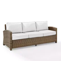 Kirklands Home Outdoor Seating|Bren Wicker Sofa with Sunbrella Cushions Brown