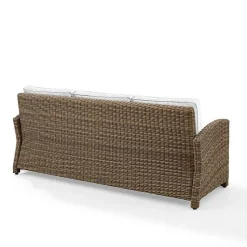 Kirklands Home Outdoor Seating|Bren Wicker Sofa with Sunbrella Cushions Brown