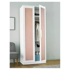 Kirklands Home Wall Murals & Wallpaper|Brick Textured Cross Woven Peel & Stick Wallpaper Pink