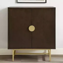 Kirklands Home Cabinets & Sideboards|Brielle Golden Circle Wine Cabinet Brown