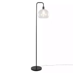 Kirklands Home Floor Lamps|Bronze and Seeded Glass Shade Floor Lamp Clear