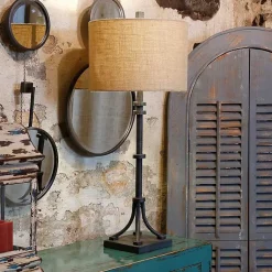 Kirklands Home Buffet Lamps|Bronze Iron Industrial Buffet Lamp Tan