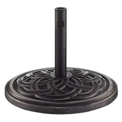 Kirklands Home Outdoor Accent Furniture|Bronze Medallion Round Umbrella Base Brown