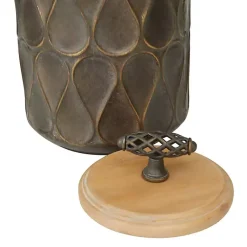 Sale Bronze Metal Lattice Grid Jars, Set of 3 Decorative Bowls & Jars