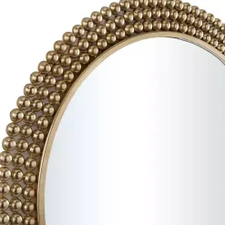 Kirklands Home Decorative Mirrors|Metal Tiered Bead Frame Wall Mirror Bronze