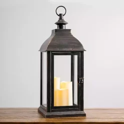 Best Bronze Plastic Lantern with LED Pillar Candles Lanterns