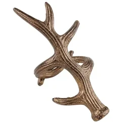 Kirklands Home Table Linens|Bronze Reindeer Antler Napkin Rings, Set of 4 Brown