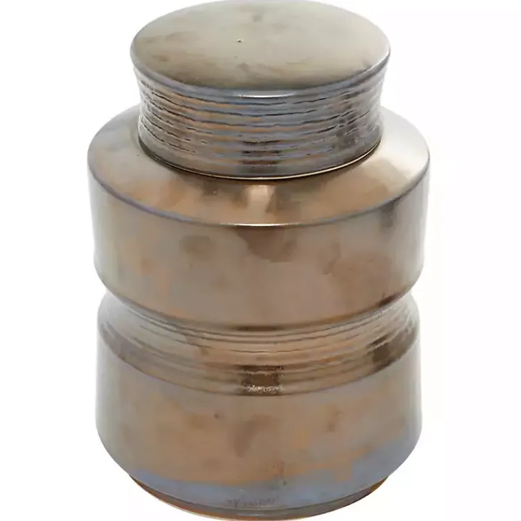 Best Bronze Ribbed Ceramic Jars, Set of 2 Decorative Bowls & Jars