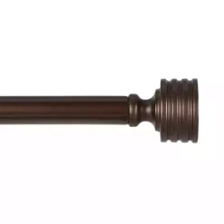 Kirklands Home Curtain Rods & Hardware|Bronze Stacked Cylinder Curtain Rod, 120 in.