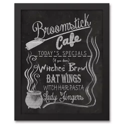 Best Broomstick Cafe Framed Canvas Art Print Halloween