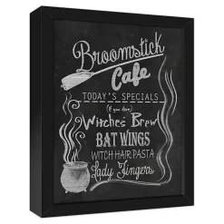 Best Broomstick Cafe Framed Canvas Art Print Halloween