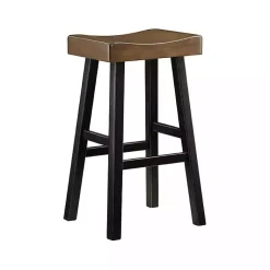 Kirklands Home Bar Stools & Counter Height Stools|& Black Wood Bar Stools, Set of 2 Brown