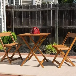 Kirklands Home Outdoor Sets|Acacia Wood 3-pc. Bistro Set Brown