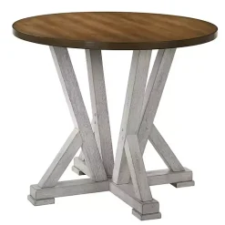 Kirklands Home Dining Tables|Brown and Antique White Wood Counter Table
