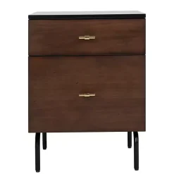 Kirklands Home Nightstands|and Black 2-Drawer Nightstand Brown