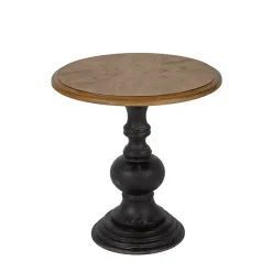 Kirklands Home Accent & End Tables|Brown and Black Wooden Hemlock Accent Table
