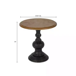 Kirklands Home Accent & End Tables|Brown and Black Wooden Hemlock Accent Table