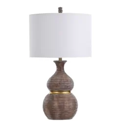 Kirklands Home Table Lamps|Brown and Gold Gourd Table Lamp White