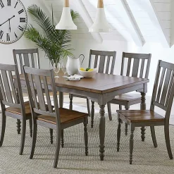 Kirklands Home Dining Tables|Brown and Gray Traditional Wood Dining Table